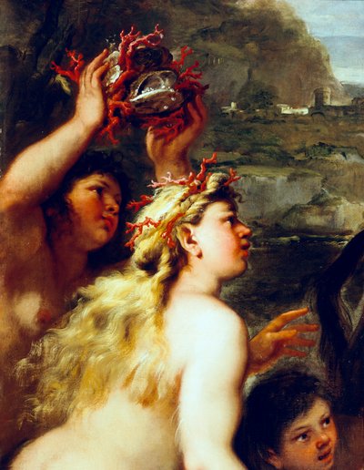 ルカ・ジョルダーノ（1634-1705）作「エウロパの誘拐」油彩・キャンバス、詳細 作： Luca Giordano
