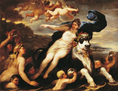 ルカ・ジョルダーノ（1634-1705）の「エウロパの導入」、油彩・キャンバス 作： Luca Giordano