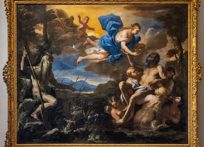 金星によって不死にされたアエネアス、17世紀後半（キャンバスに油彩） 作： Luca Giordano