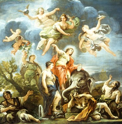 ルカ・ジョルダーノ作「節制のアレゴリー」 油彩・キャンバス 作： Luca Giordano