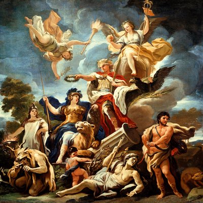 ルカ・ジョルダーノ作「要塞のアレゴリー」 油彩・キャンバス 作： Luca Giordano