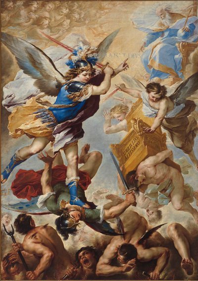 大天使ミカエルが反逆の天使たちを打ち負かす、1657年。 作： Luca Giordano