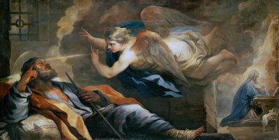 バロック様式。聖ヨセフの夢」ジョルダーノ、ルカ（1632-1705）、1696年頃。キャンバスに油彩、97x187ヴィエンヌ美術史博物館 作： Luca Giordano