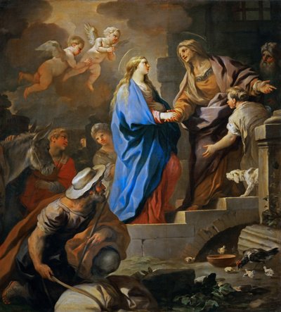 バロック様式。訪問者」ジョルダーノ、ルカ（1632-1705）、1696年頃。油彩・キャンバス、206x187ヴィエンヌの美術史博物館 作： Luca Giordano