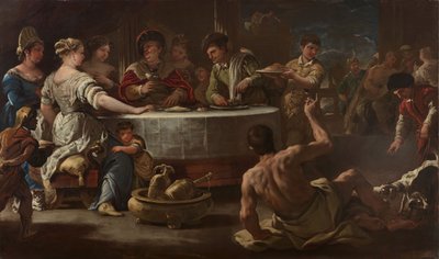 ダイブとラザロ、1680年 作： Luca Giordano