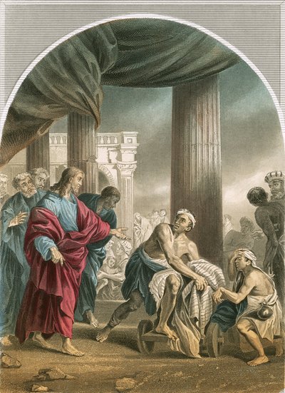 奇跡：「そして、彼は立ち上がって、彼の家に出発しました。」 作： Luca Giordano