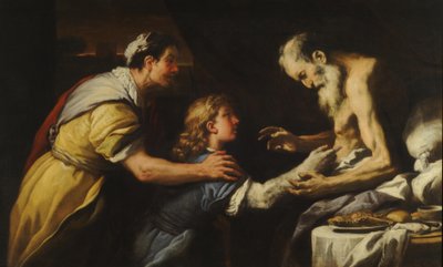 ヤコブのイサクへの贈呈（油彩・キャンバス） 作： Luca Giordano