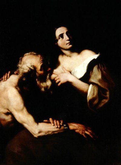 ローマの慈善団体（キャンバスに油彩） 作： Luca Giordano