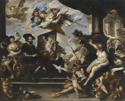 平和の寓意を描くルーベンス 作： Luca Giordano