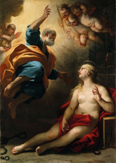 聖ペテロが聖アガサを癒す 作： Luca Giordano