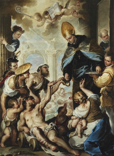 貧しい人々に施しをするヴィラノヴァの聖トマス、1658年頃。 作： Luca Giordano