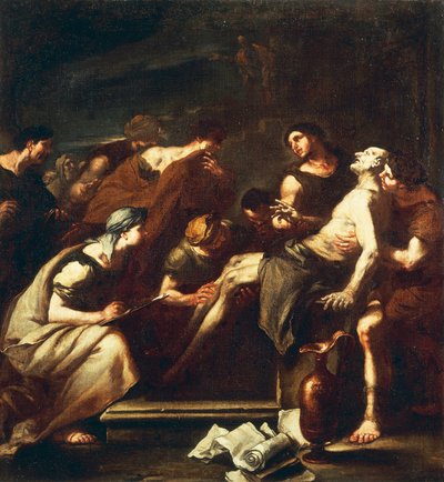 瀕死のセネカ』ルカ・ジョルダーノ、油彩・キャンバス 作： Luca Giordano