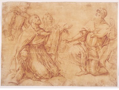 聖アウグスティヌス、トレンティーノのニコラス、テレサ、ウィリアム 作： Luca Giordano