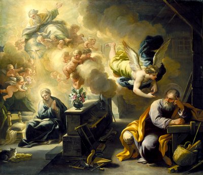 聖ヨセフの夢、1700年頃（キャンバスに油彩） 作： Luca Giordano