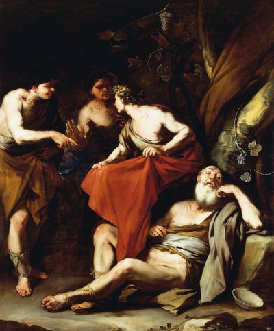 ルカ・ジョルダーノ作『ノアの酩酊』油彩・キャンバス 作： Luca Giordano