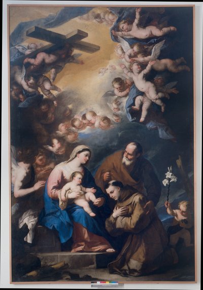 パドヴァの聖アントニオによって崇拝された聖家族 作： Luca Giordano