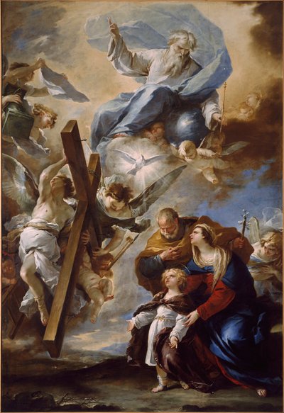 情熱の象徴を持つ聖家族、c。 1660年。 作： Luca Giordano