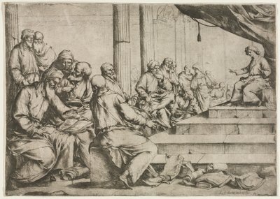 神殿で教える若いキリスト 作： Luca Giordano