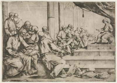 神殿で教える若いキリストc。 1653年。 作： Luca Giordano