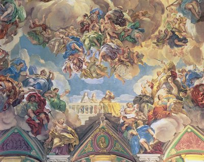 ハプスブルク家の勝利（天井の下のセクション） 作： Luca Giordano