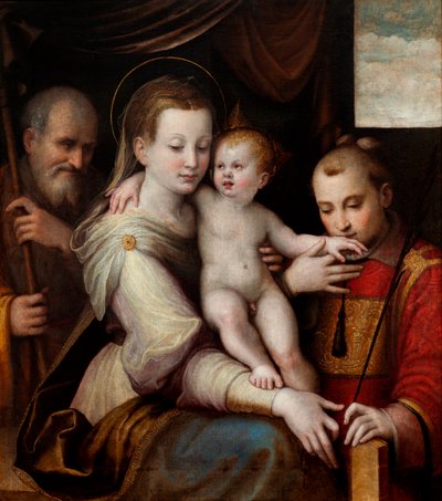 聖スティーブンとの聖家族、c。 1560年。 作： Luca Longhi