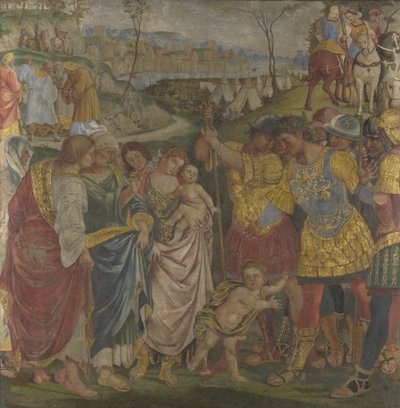 1509年にシエナのパラッツォデルマグニフィコからローマのフレスコ画を免れるように家族から説得されたコリオリウス 作： Luca Signorelli