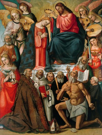 天使と聖人による聖母の戴冠式、1523年。 作： Luca Signorelli