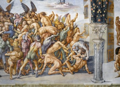 最後の審判」のフレスコ画より「地獄に堕ちた人々 作： Luca Signorelli