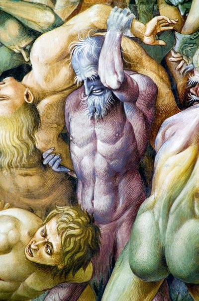 最後の審判」のフレスコ画より「地獄に堕ちた人々 作： Luca Signorelli