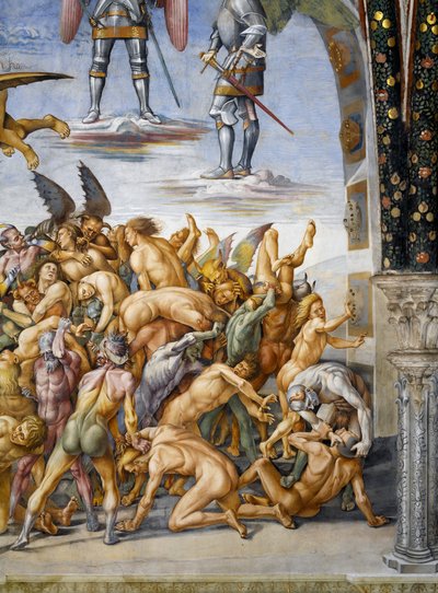 最後の審判」のフレスコ画より「地獄に堕ちた人々 作： Luca Signorelli