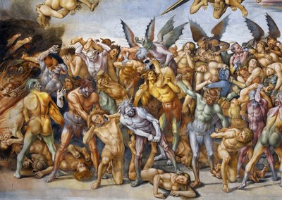 最後の審判」のフレスコ画より「地獄に堕ちた人々 作： Luca Signorelli