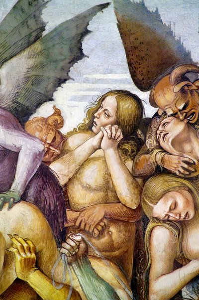 最後の審判」のフレスコ画より「地獄に堕ちた人々 作： Luca Signorelli