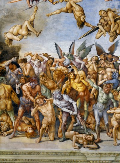 最後の審判」のフレスコ画より「地獄に堕ちた人々 作： Luca Signorelli