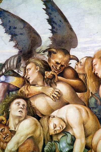 最後の審判」のフレスコ画より「地獄に堕ちた人々 作： Luca Signorelli
