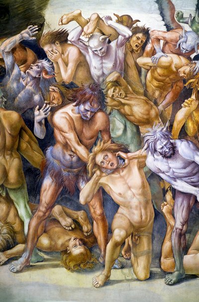 最後の審判のフレスコ画サイクルから、地獄で呪われた 作： Luca Signorelli