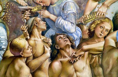 最後の審判」のフレスコ画のサイクルにある「エレクト 作： Luca Signorelli