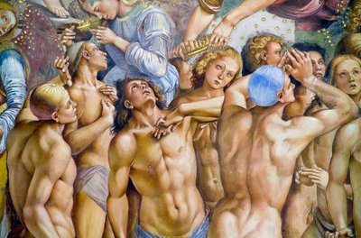 最後の審判」のフレスコ画のサイクルにある「エレクト 作： Luca Signorelli