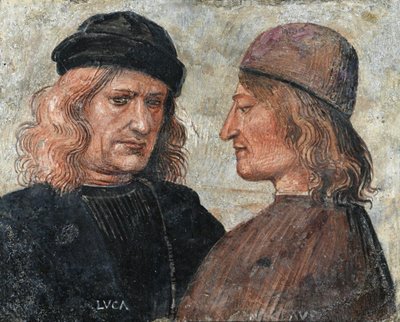 アンジェロ・フランキによるニッコロとの自画像、c。 1504年。 作： Luca Signorelli