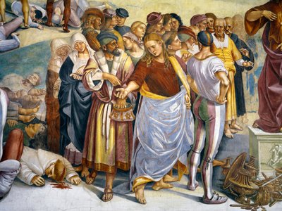 最後の審判サイクルからの反キリストの説教と行為（詳細） 作： Luca Signorelli