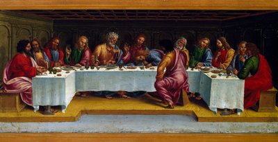 キリストの物語、最後の晩餐」ルカ・シニョレッリ（1445年頃～1523年）作、絵画。 作： Luca Signorelli