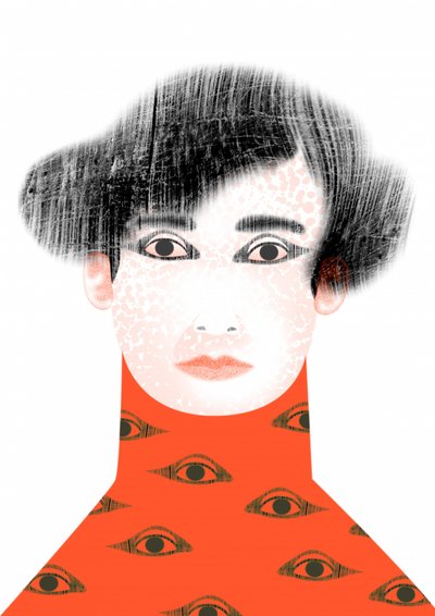 目を持つシュールな女性 作： 