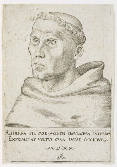 マーティン・ルター、4分の3ビューのバスト 作： Lucas Cranach the Elder