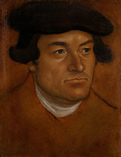 黒い帽子の男の肖像 作： Lucas Cranach the Elder