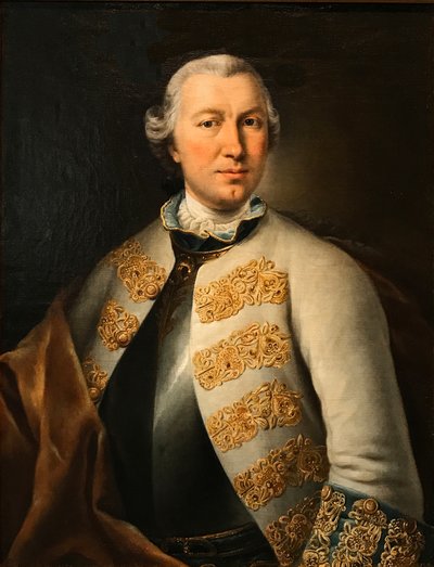 カールフォンジーバーズ伯爵1710-1774、1755年の肖像。 作： Lucas Conrad Pfandzelt