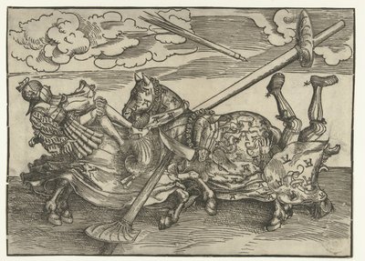 2 人の貴族が騎馬騎士として参加するドイツのトーナメント 作： Lucas Cranach