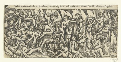 永遠の火の中で悪魔と呪われた地獄 作： Lucas Cranach