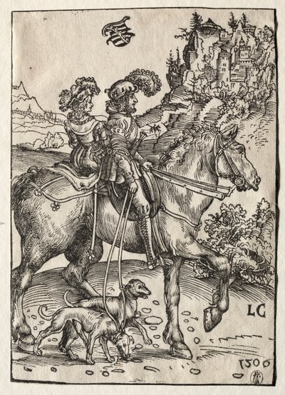 チェイスに乗る紳士と淑女 作： Lucas Cranach