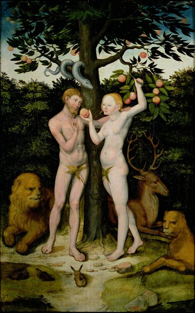 アダムとイブ 作： Lucas Cranach the Elder