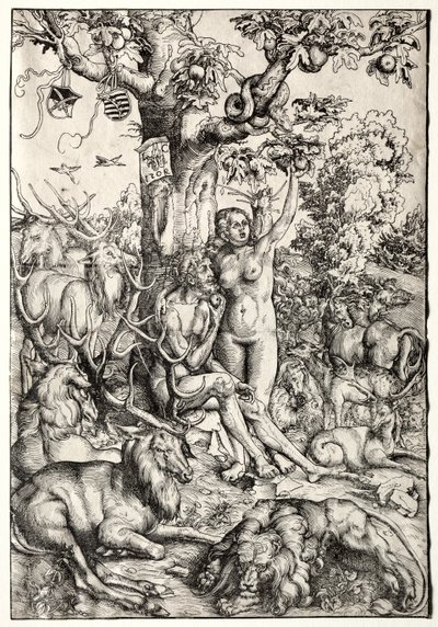 パラダイスのアダムとイブ 作： Lucas Cranach