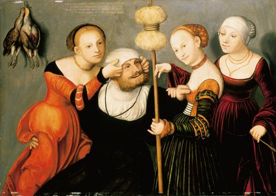 オンファレの宮廷にいるヘラクレス、1533 作： Lucas Cranach